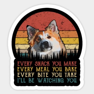 Retro Icelandic Sheepdog Every Snack You Make Every Meal You Bake Sticker